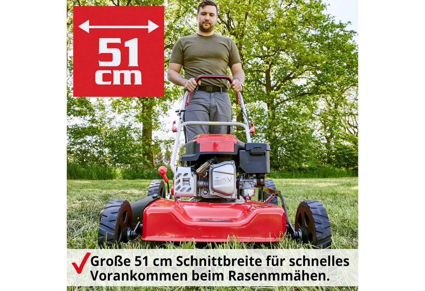 HECHT Benzinrasenmäher 5511 51 cm Stahl 4-Takt