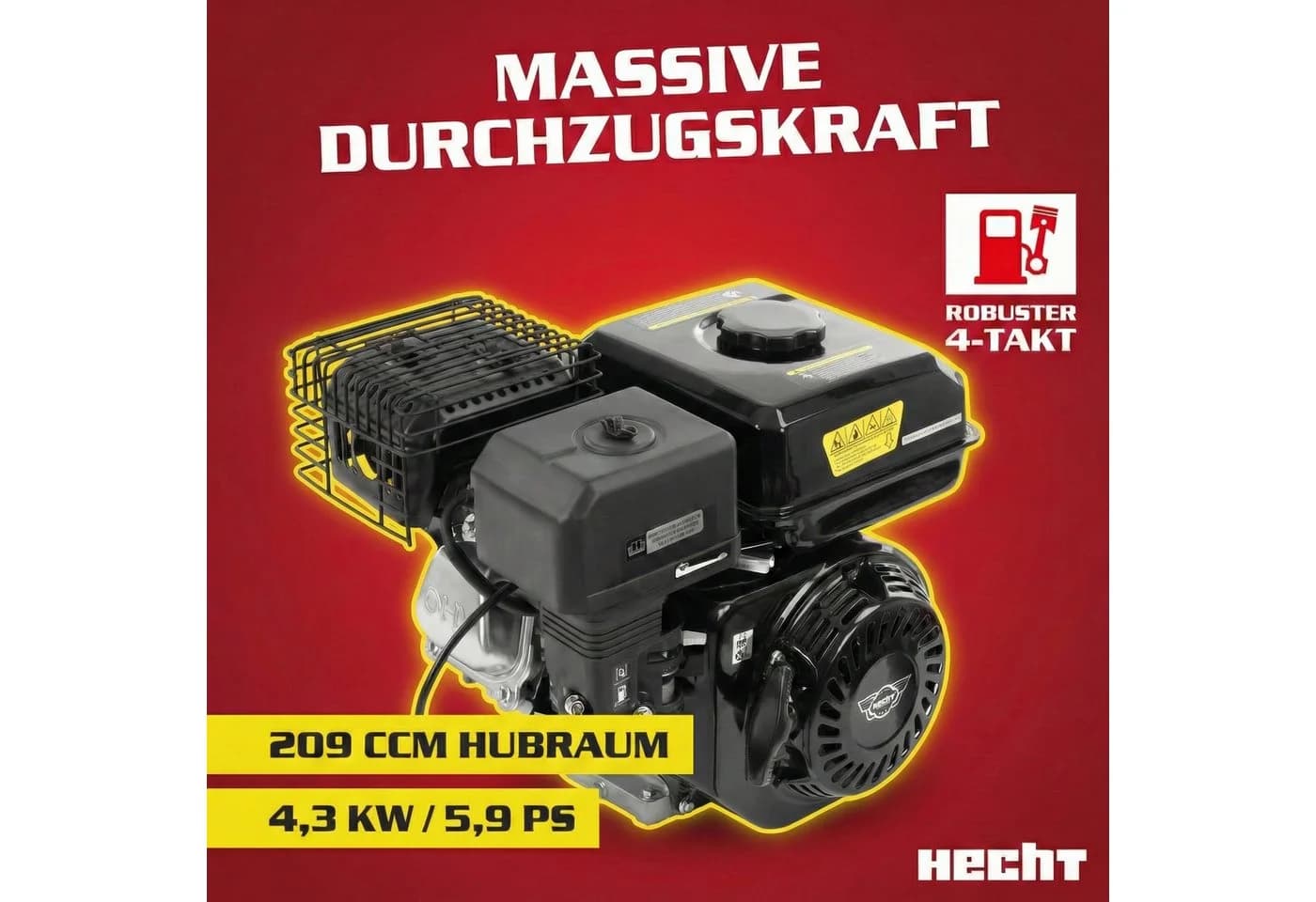 Hecht Benzinmotorhacke 750 Gartenfräse 50 cm Arbeitsbreite Stahlgehäuse - Bild 4