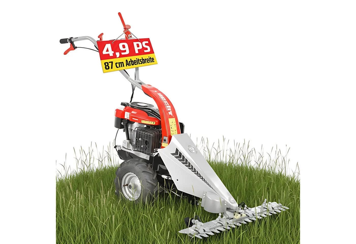 Hecht Balkenmäher 587 Benzin 4,9 PS 87 cm Arbeitsbreite Rot - Bild 2