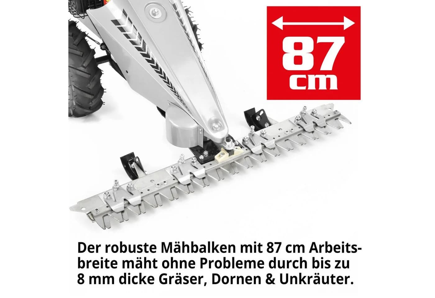 Hecht Balkenmäher 587 Benzin 4,9 PS 87 cm Arbeitsbreite Rot - Bild 3