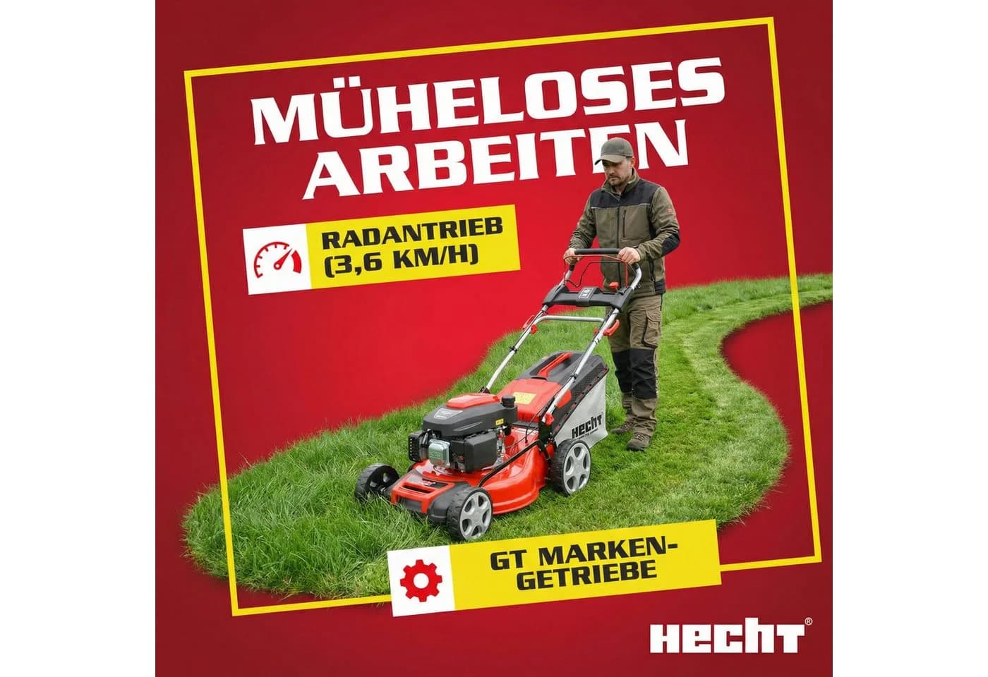 Hecht Benzinrasenmäher 551 SXE mit Radantrieb, 51 cm Schnittbreite, 5,5 PS, 5-in-1, 65L Fangkorb, Mulchkit - Bild 4