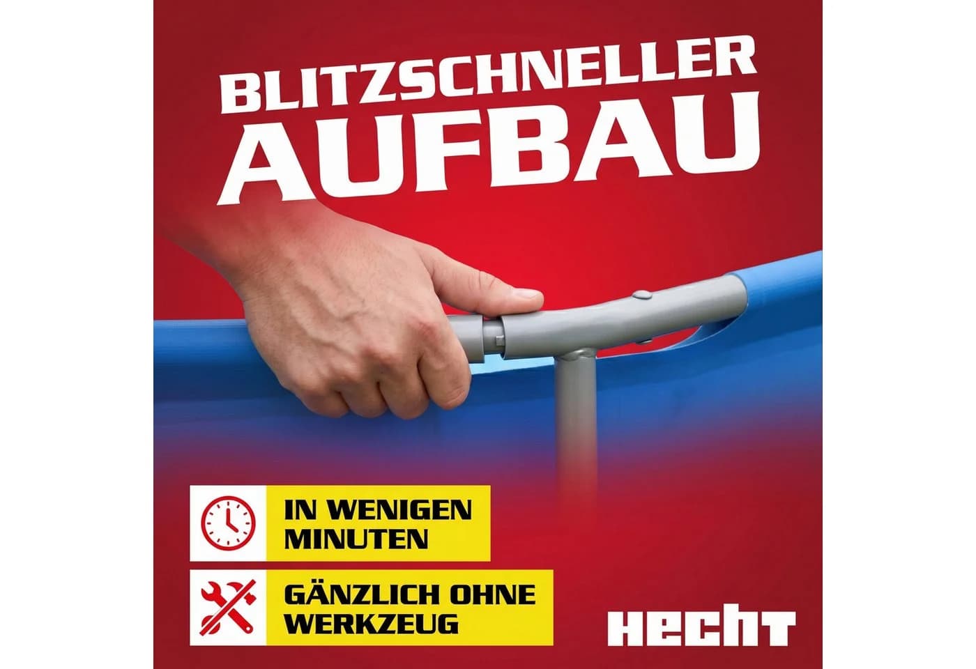 Hecht Stahlrohrpool Rund 300cm Blau UV-beständig - Bild 4