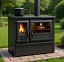 TRGO Gartenkamin Outdoor-Küchenofen Außenherd Holzherd Modell Forno Schwarz 6 kW Bild 1