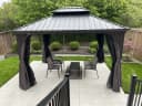 PURPLE LEAF Pavillon Alu mit Hardtop Dach Grau Winterfest Bild 4