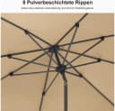 PURPLE LEAF Balkonschirm mit Mittelstange Beige Polyester Bild 5