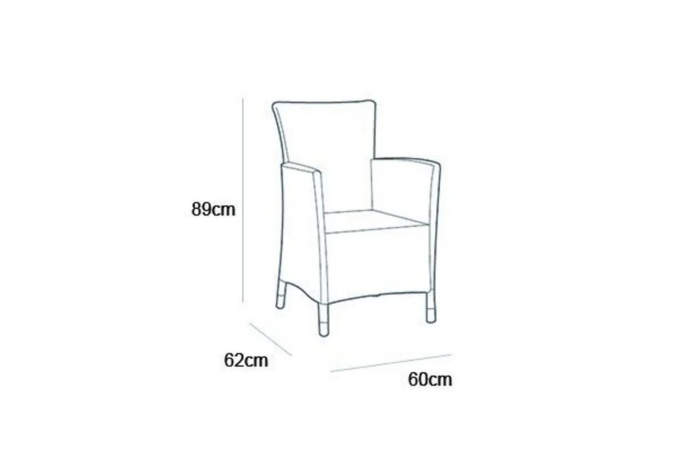 Keter Gartenstuhl Iowa Graphit Kunststoff Rattan-Optik mit Kissen - Bild 4