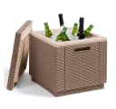Allibert Gartenbox Kühlbox Ice Cube Cappuccino Rattan-Optik Bild 1