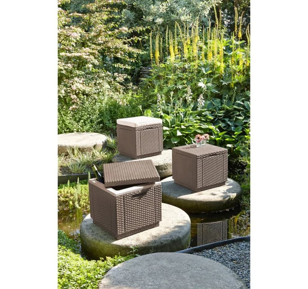 Allibert Gartenbox Kühlbox Ice Cube Cappuccino Rattan-Optik - Bild 3