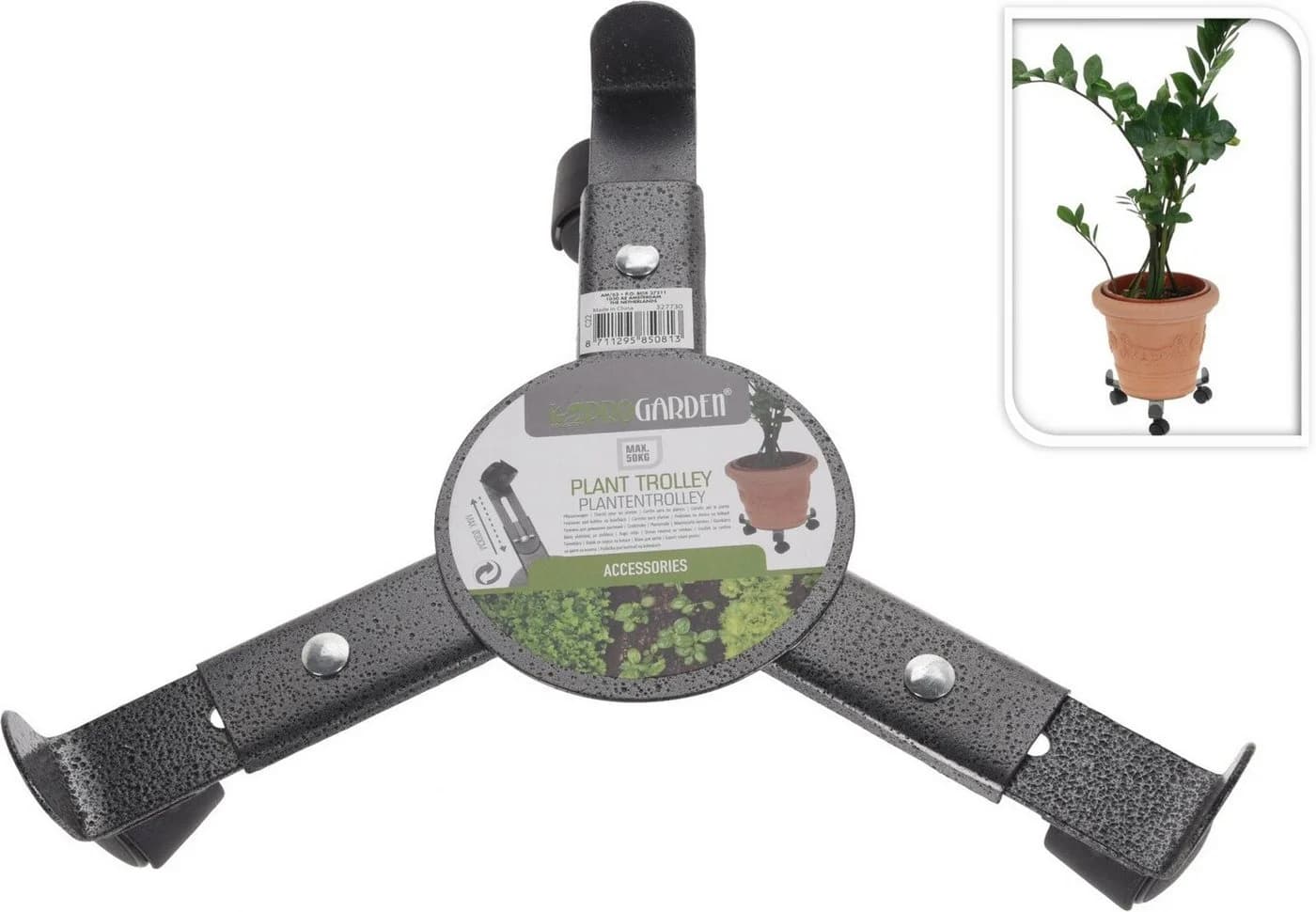Progarden Pflanzenroller Metall 360° Rollen