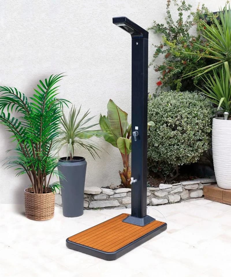 UBBINK Gartendusche Solaris 2 in 1 Braun mit Wassertank