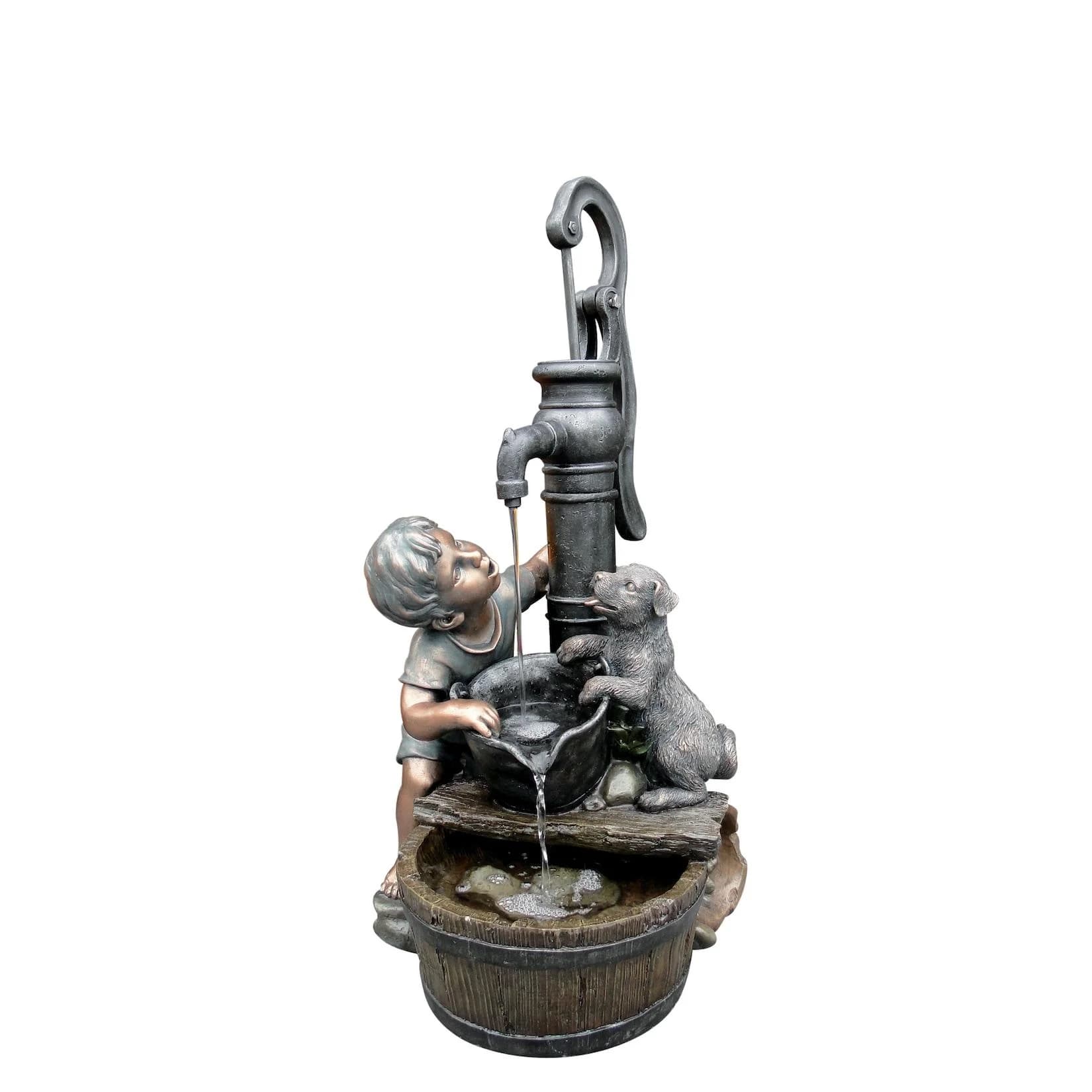 AcquaArte Gartenbrunnen Regina Rustikal Polyresin Braun