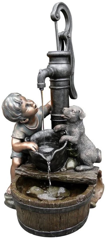 AcquaArte Gartenbrunnen Regina Rustikal Polyresin Braun - Bild 2