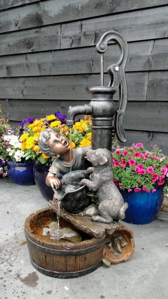 AcquaArte Gartenbrunnen Regina Rustikal Polyresin Braun - Bild 3