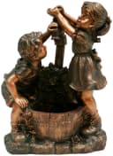 Ubbink Gartenbrunnen Memphis Polyresin Rustikale Dekoration Kinder am Brunnen Bild 2
