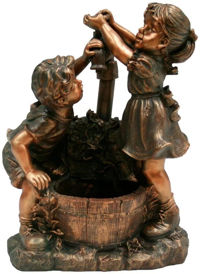 Ubbink Gartenbrunnen Memphis Polyresin Rustikale Dekoration Kinder am Brunnen - Bild 2
