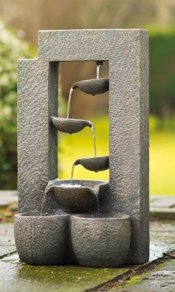 AcquaArte Gartenbrunnen Bern Grau/Beige Polyresin - Bild 2