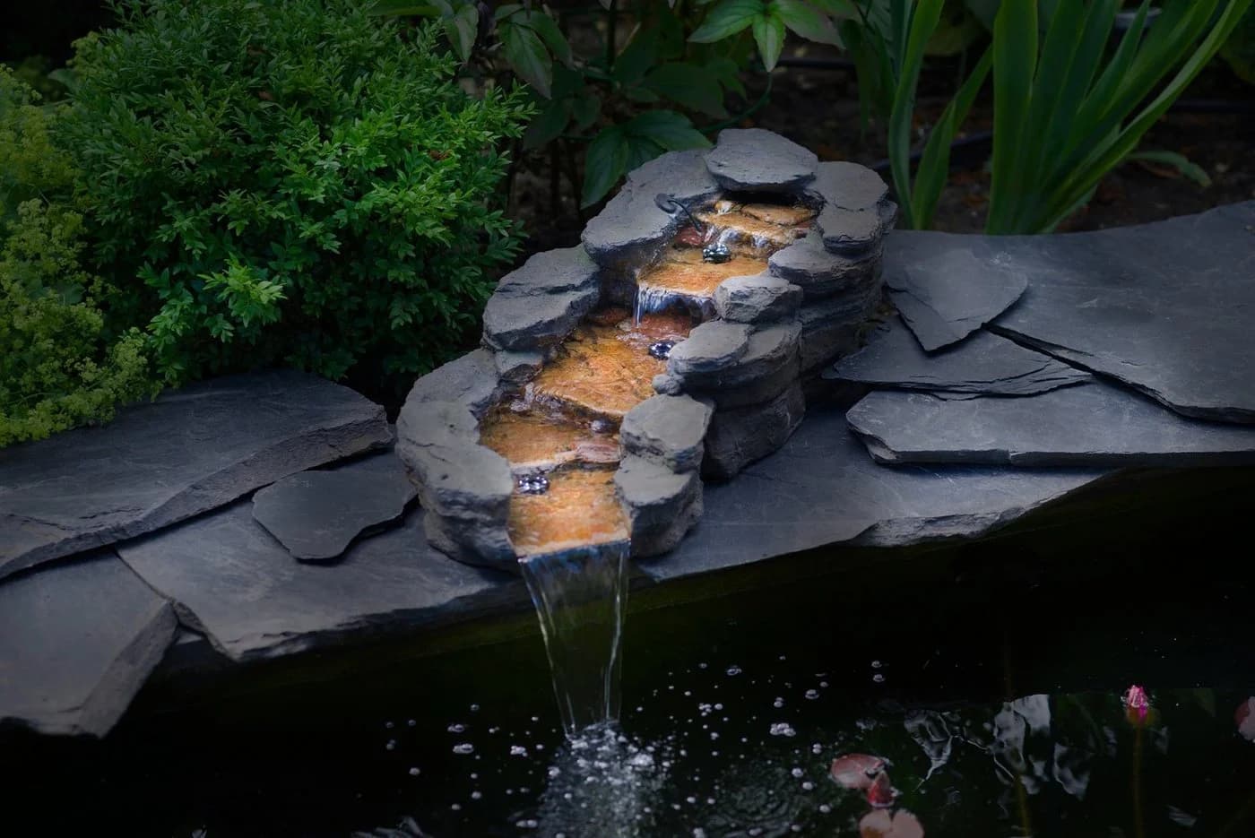 Ubbink Wasserfall Cazoria Set mit LED-Beleuchtung Silber - Bild 3
