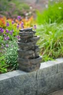 AcquaArte Gartenbrunnen Wasserfall MIRAS mit LED-Beleuchtung Bild 1