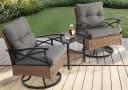 LVHOM Balkonset Outdoor-Loungeset PE-Rattan Schaukelstuhl 360° Swivel Bild 2
