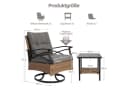 LVHOM Balkonset Outdoor-Loungeset PE-Rattan Schaukelstuhl 360° Swivel Bild 3