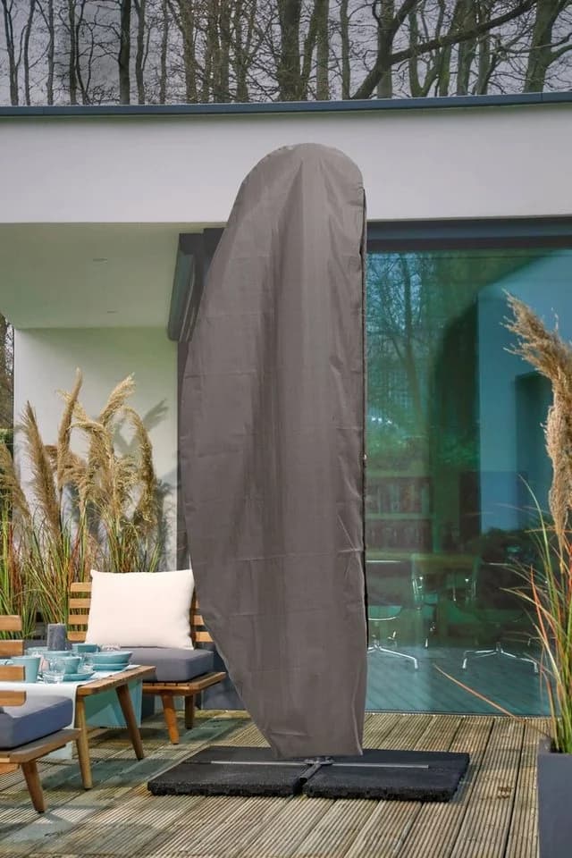 winza outdoor covers Sonnenschirm-Schutzhülle Grau für Bogenschirme