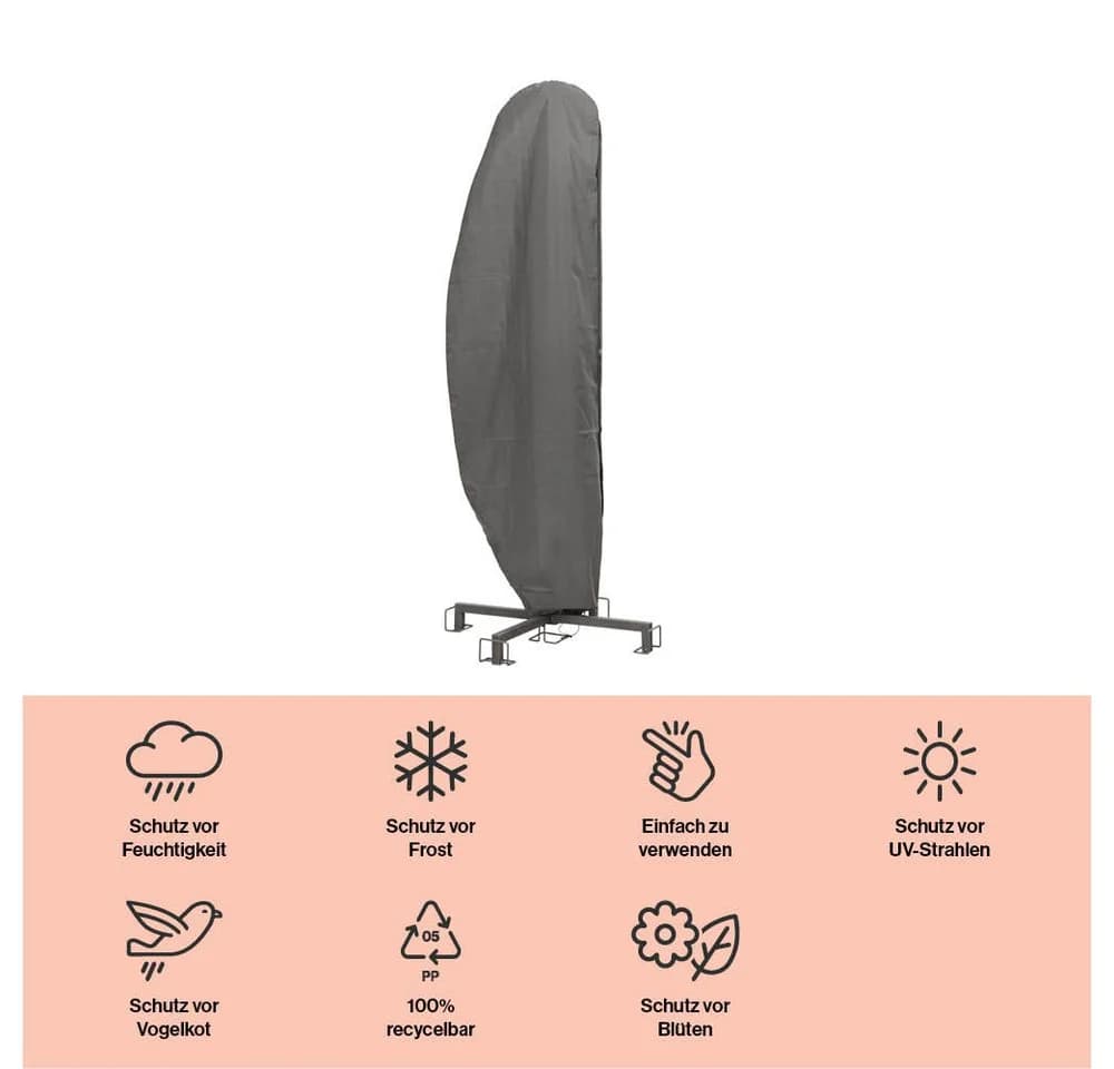 winza outdoor covers Sonnenschirm-Schutzhülle Grau für Bogenschirme - Bild 3