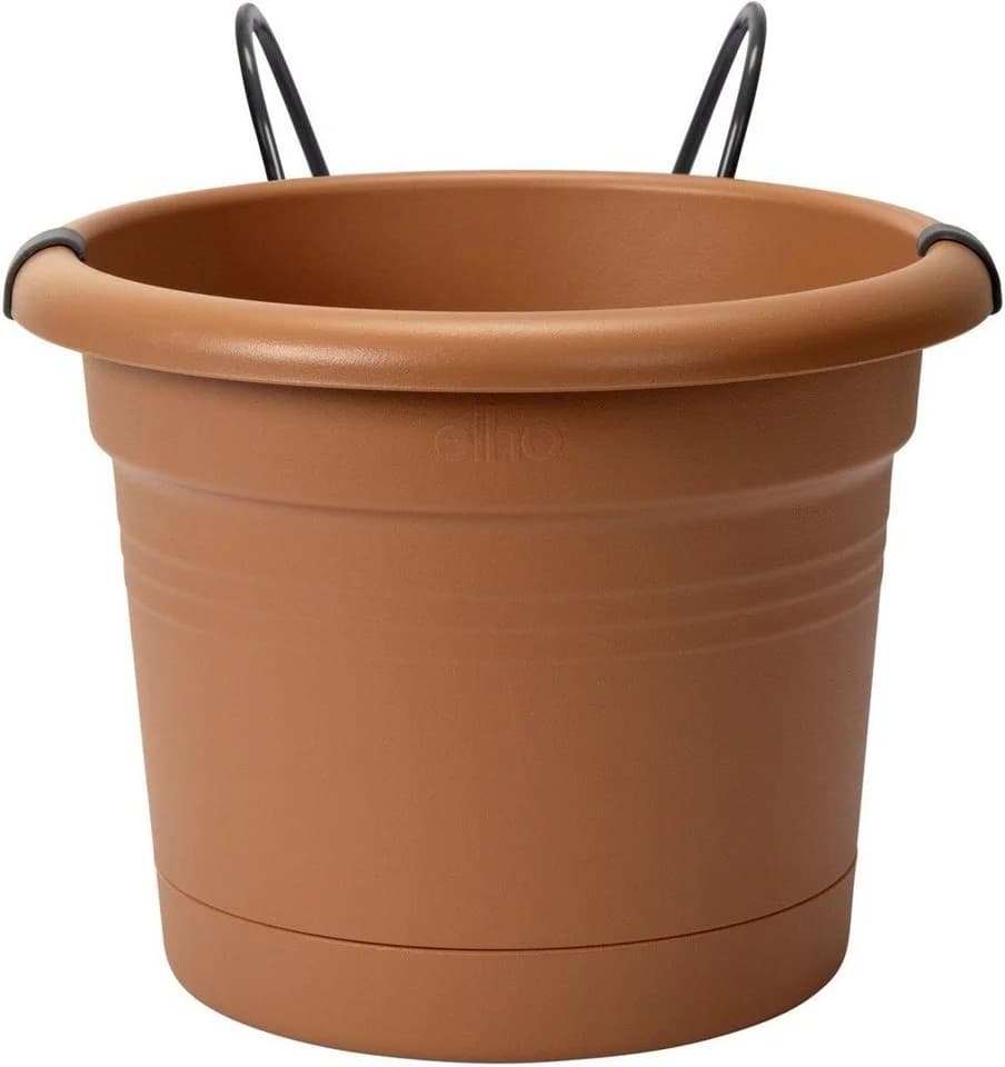 Elho Blumentopf mit Halter Green Basics mild tonrot