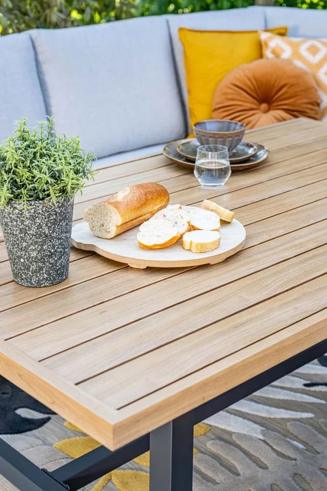 Garden Impressions Gartenlounge-Set Elati 5-tlg. Aluminium Teak-Look Grau/Braun