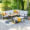 Garden Impressions Gartenlounge-Set Elati 5-tlg. Aluminium Teak-Look Grau/Braun Bild 2