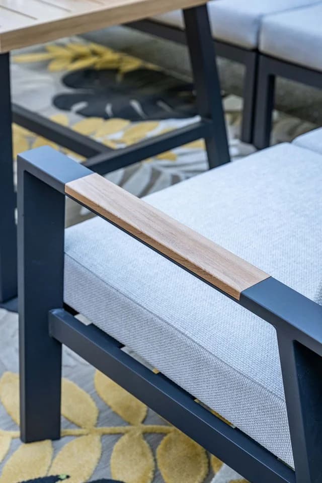 Garden Impressions Gartenlounge-Set Elati 5-tlg. Aluminium Teak-Look Grau/Braun - Bild 3