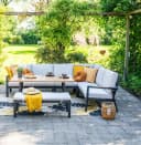 Garden Impressions Gartenlounge-Set Elati 5-tlg. Aluminium Teak-Look Grau/Braun Bild 5