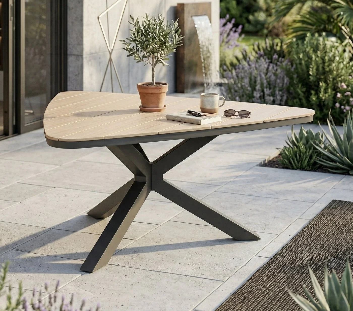 Gardissimo Gartentisch Armati hell dreieckig Aluminium Nonwood - Bild 2