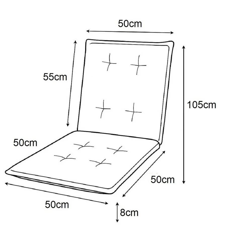 Madison Polsterauflage Niederlehner 8cm Sitzkissen Gartenstuhl