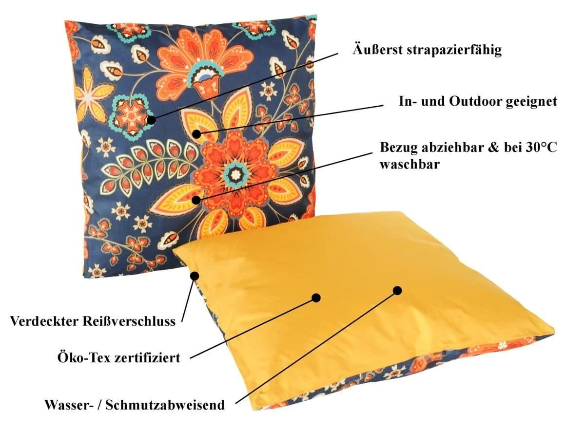JACK Outdoor Lounge Kissen 45x45cm Wasserfest UV-Resistent - Bild 3