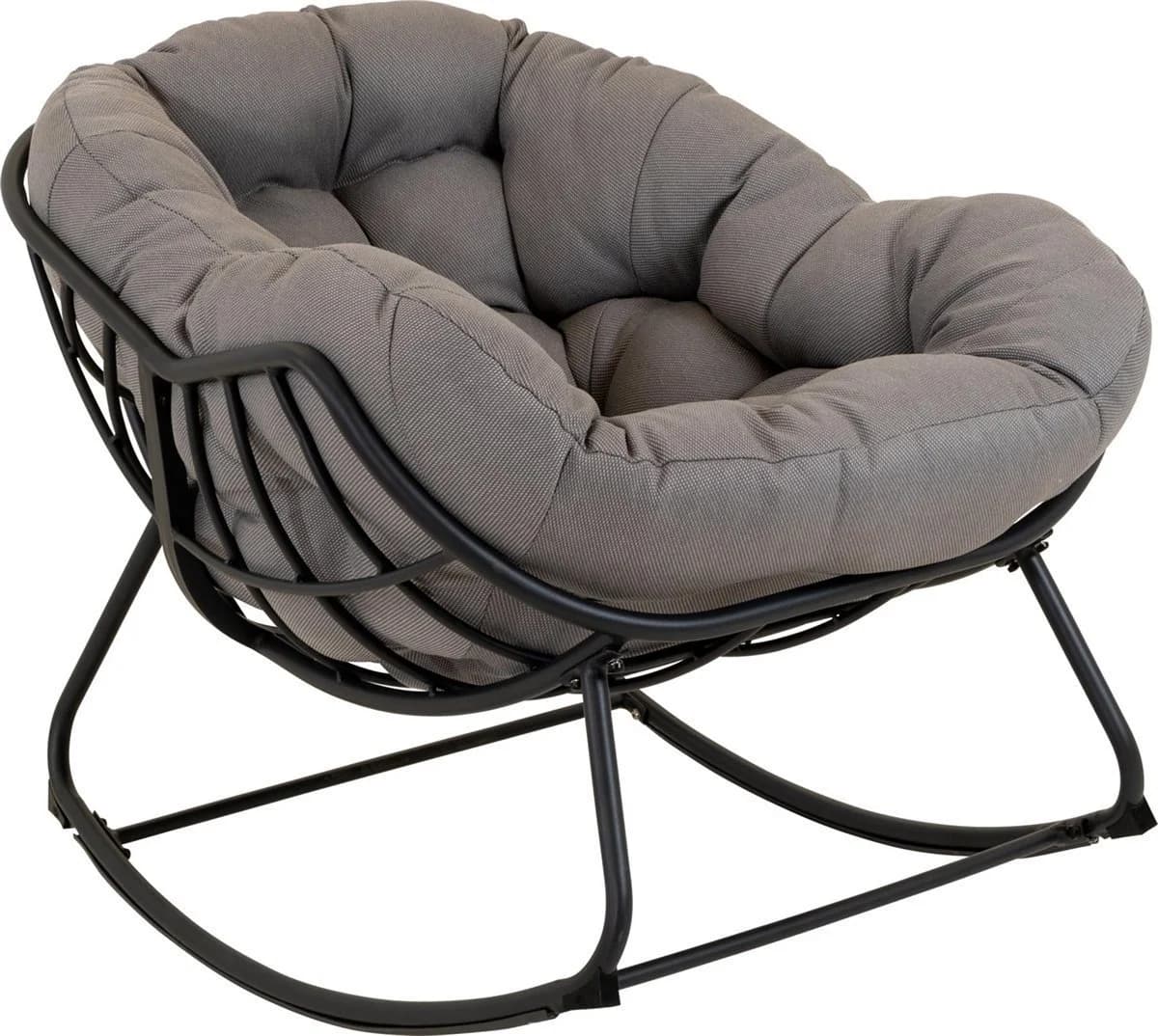 Lesli Living Schaukelstuhl Grau Schwarz Aluminium Gartenstuhl - Bild 3