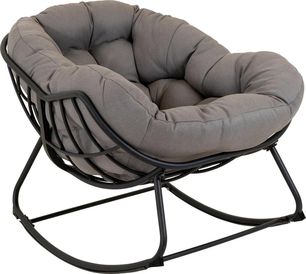 Lesli Living Schaukelstuhl Grau Schwarz Aluminium Gartenstuhl - Bild 4