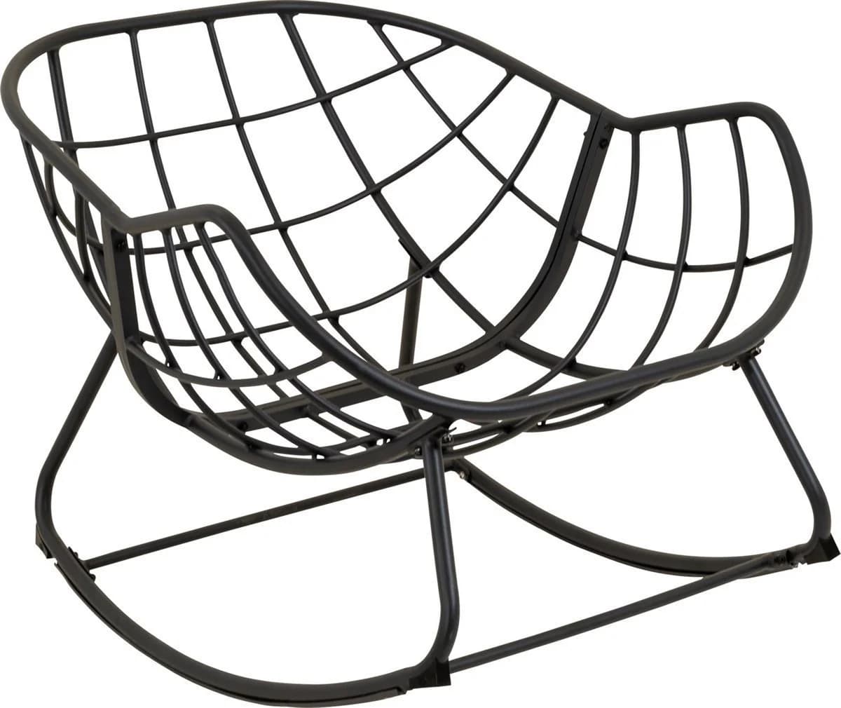 Lesli Living Schaukelstuhl Grau Schwarz Aluminium Gartenstuhl - Bild 5