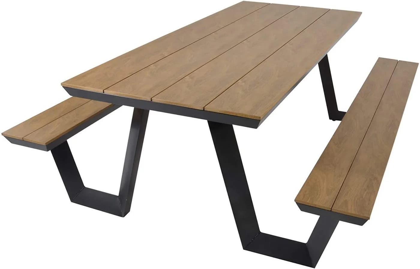 Lesli Living Bierzeltgarnitur Arezzo 200cm Anthrazit/Teak-Optik - Bild 2
