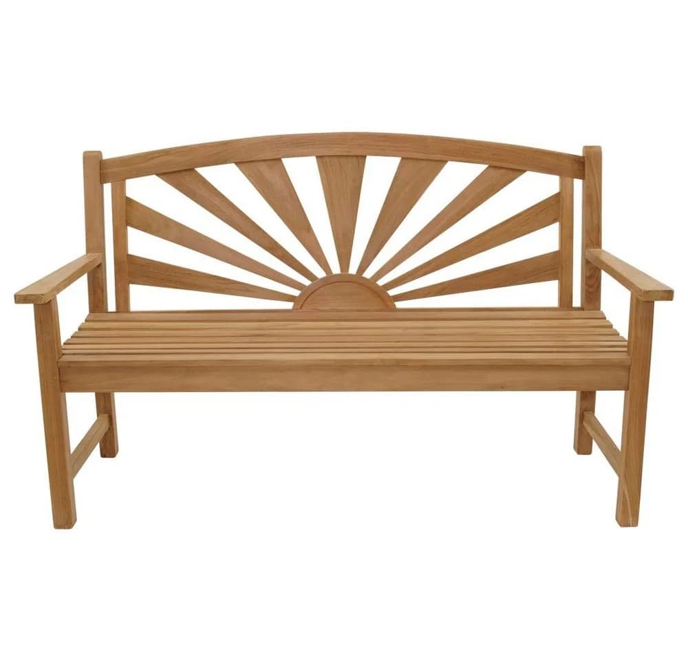 Lesli Living Gartenbank SUNBURST Teak Holz 156cm
