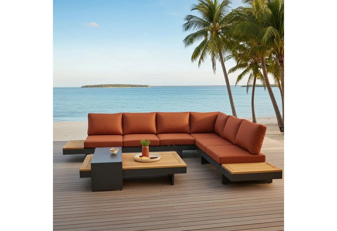 Lesli Living Gartenlounge-Set Barbados Terra Aluminium Teak - Bild 2