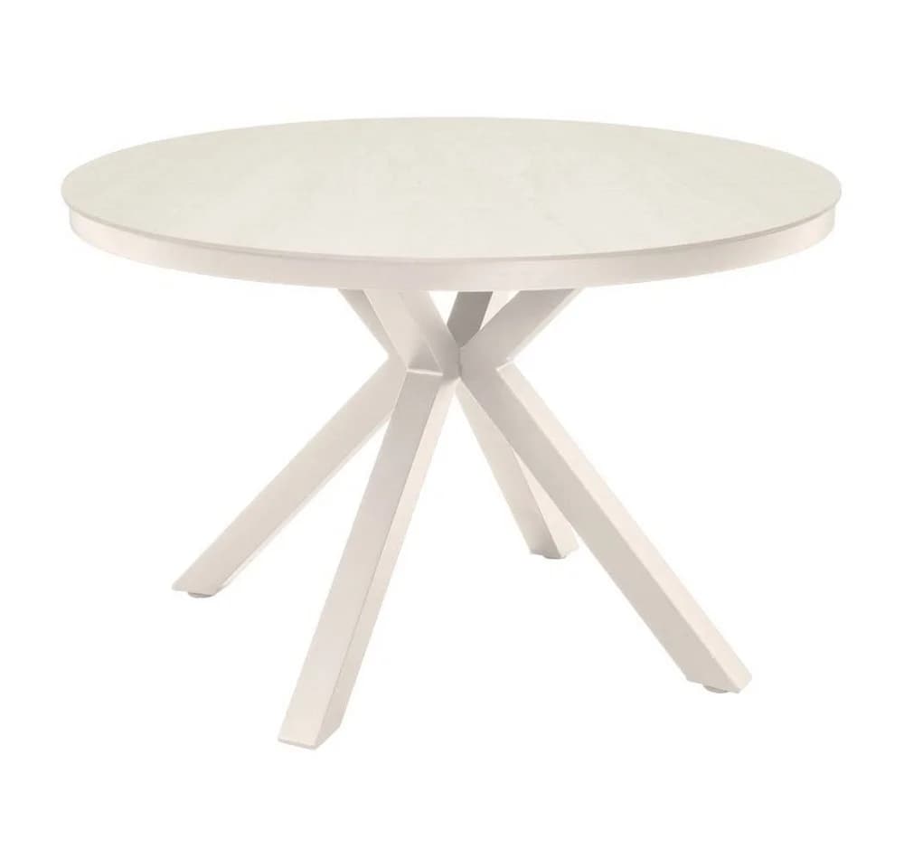 Lesli Living Gartentisch Davos rund Aluminium Sintered Stone beige