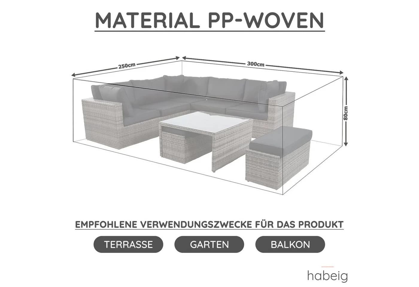 habeig Gartenmöbel-Schutzhülle XXL Wasserdicht Premium