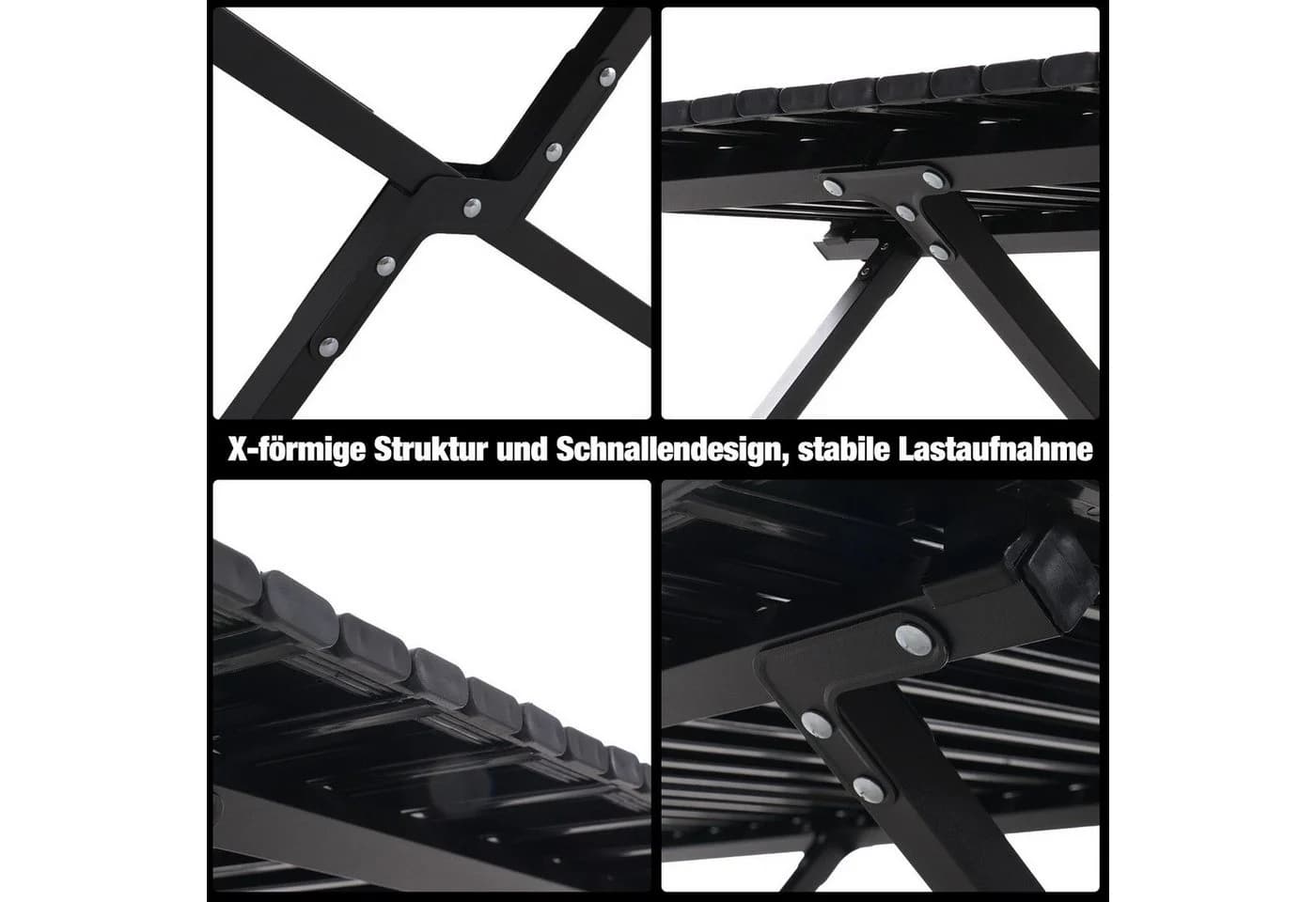 CITYSPORTS Falttisch Camping Schwarz Klappbar 120x60cm