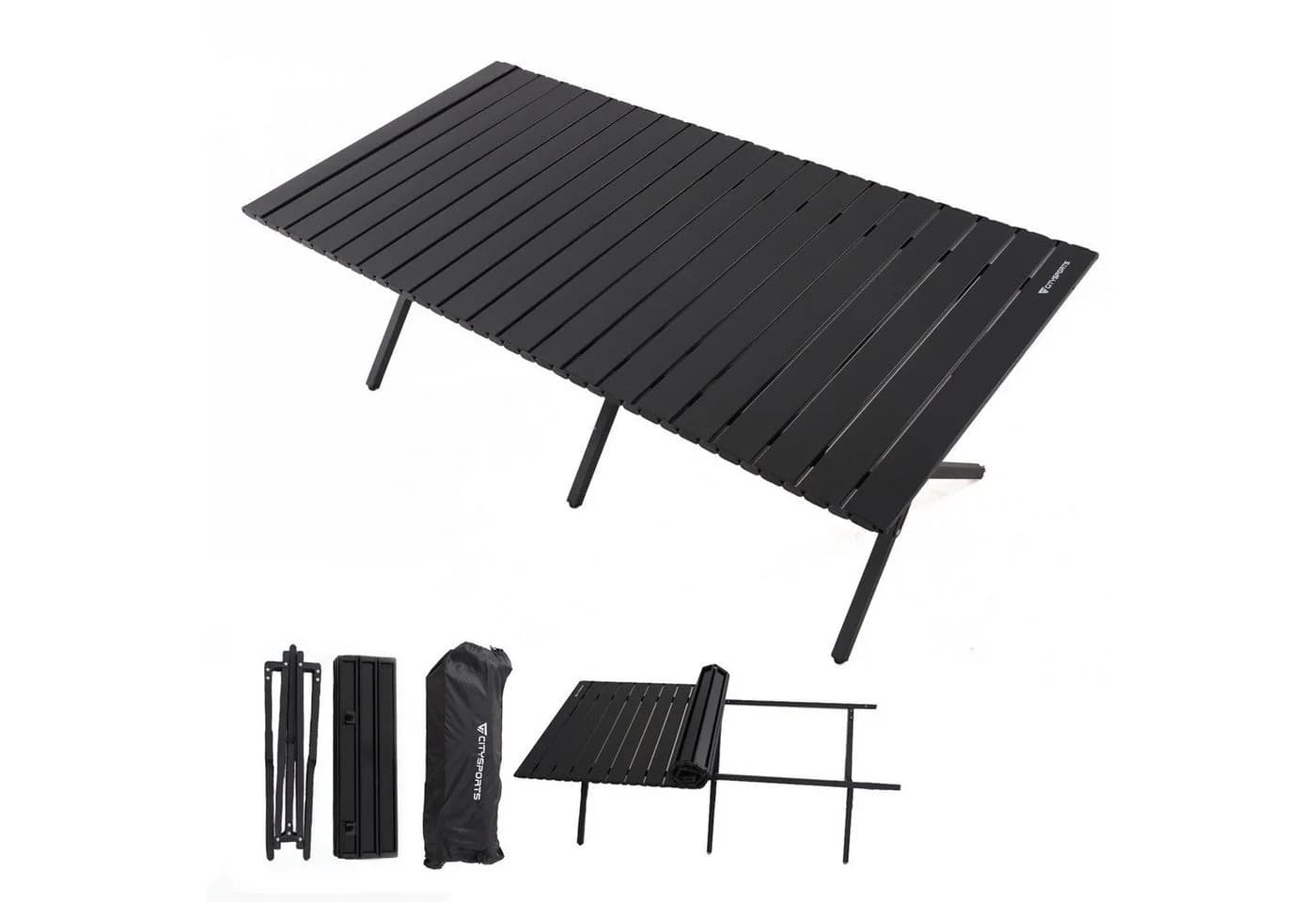CITYSPORTS Falttisch Camping Schwarz Klappbar 120x60cm - Bild 2