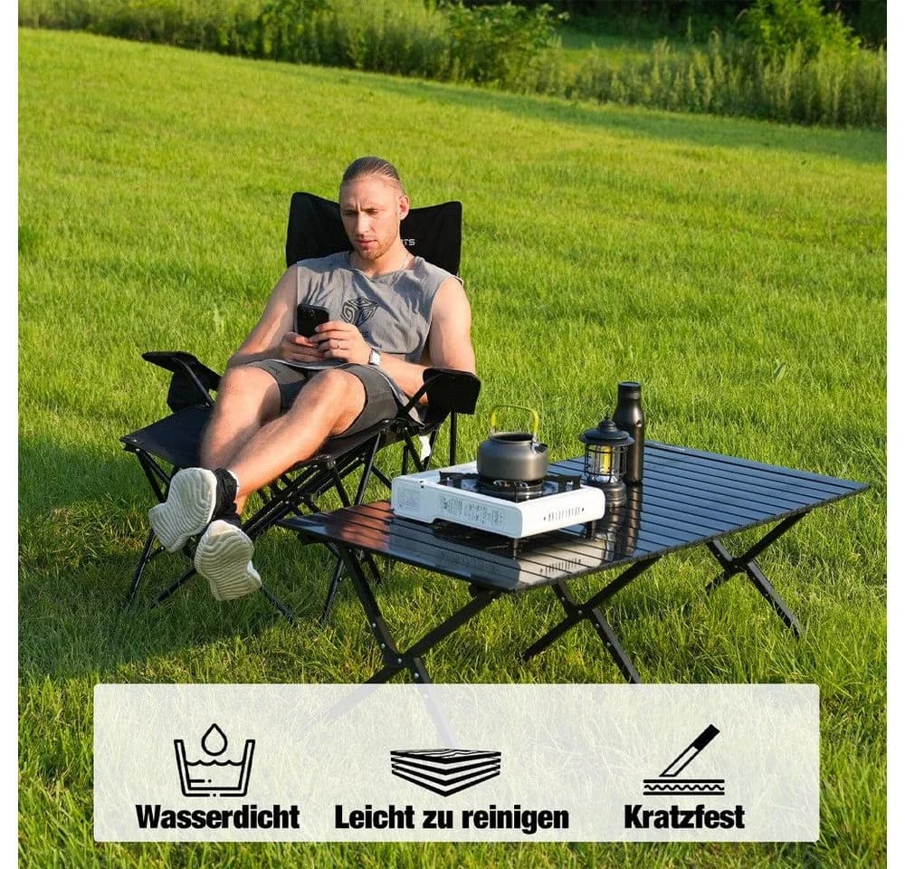 CITYSPORTS Falttisch Camping Schwarz Klappbar 120x60cm - Bild 4