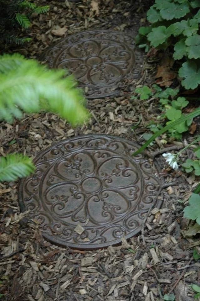esschert design Outdoor-Bodenplatte Trittplatte Gartenfliese SS8 Gusseisen