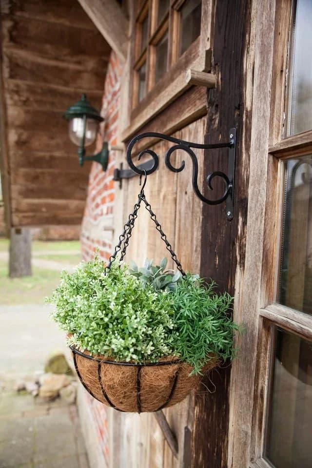 Esschert Design Wandhaken Karbonstahl Landhausstil Blumenampel