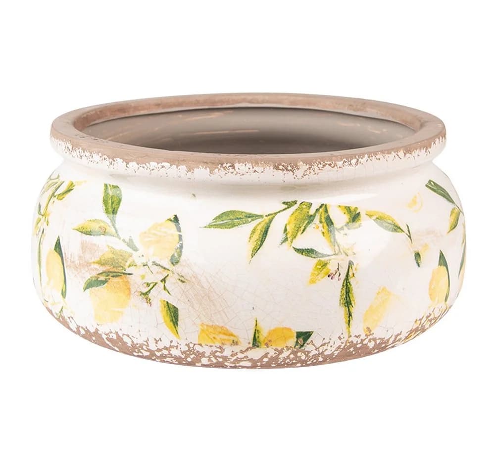 Clayre & Eef Blumentopf Zitrone Gelb Keramik - Bild 2