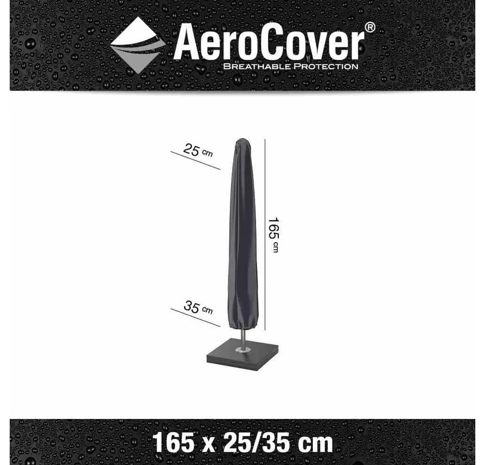 Aerocovers Sonnenschirm-Schutzhülle Schwarz Atmungsaktiv