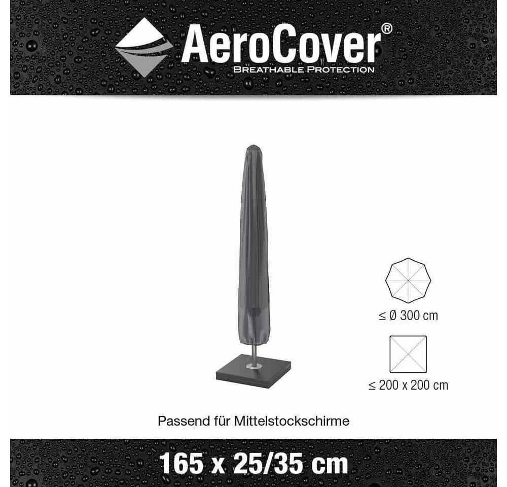 Aerocovers Sonnenschirm-Schutzhülle Schwarz Atmungsaktiv - Bild 2